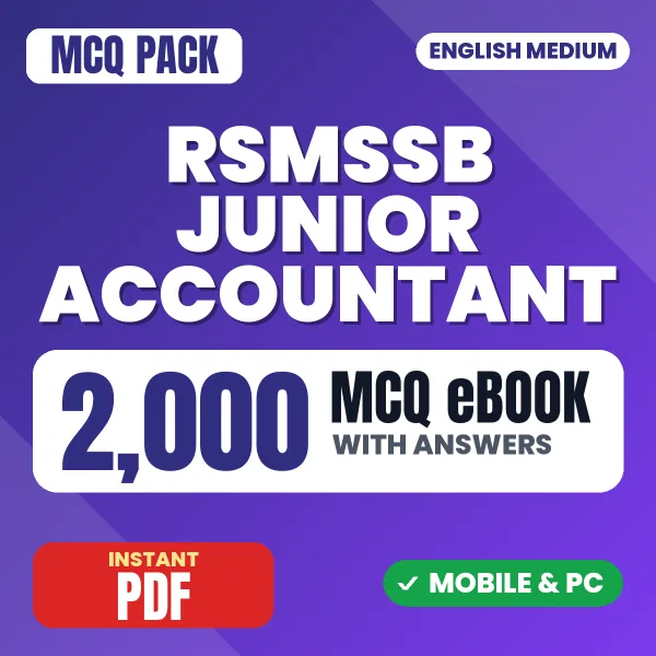 RSMSSB Junior Accountant Exam – 2000 MCQ eBook with Answers | English Medium PDF Download
