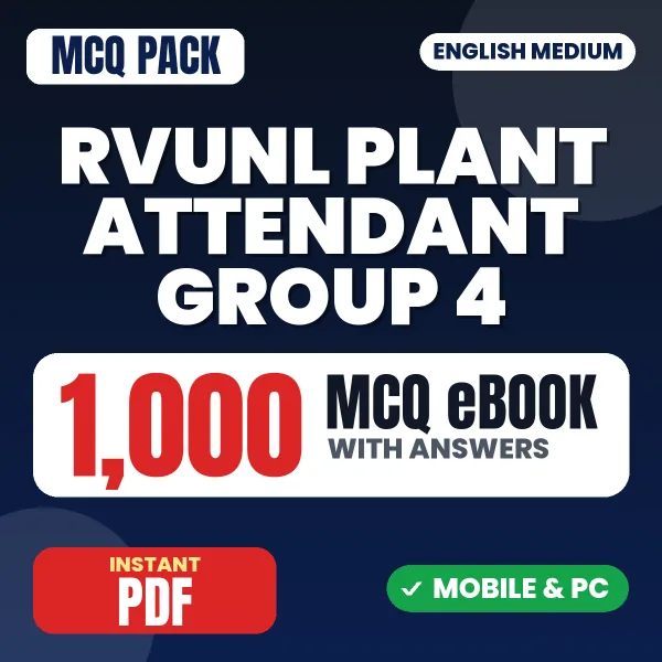 RVUNL Plant Attendant (Group 4) Prelims Exam – 1000 MCQ eBook with Answers | English Medium PDF Download