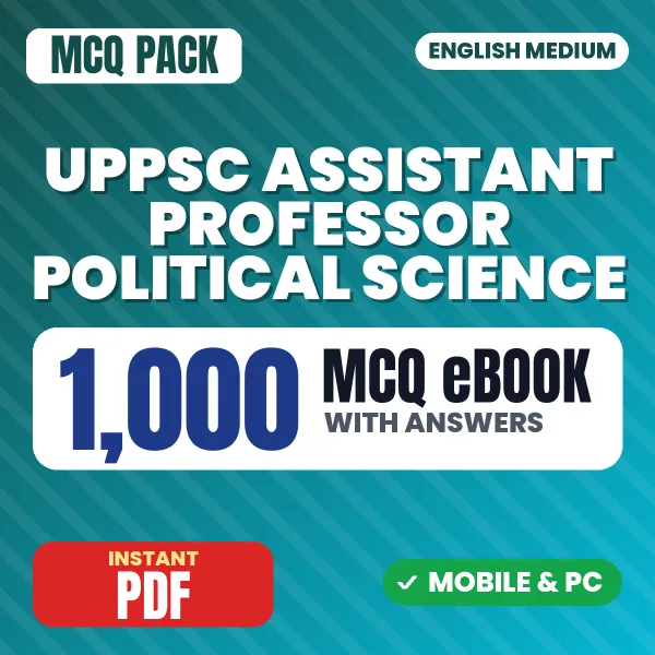 UPPSC Assistant Professor (Political Science) Prelims Exam – 1000 MCQ eBook with Answers | English Medium PDF Download