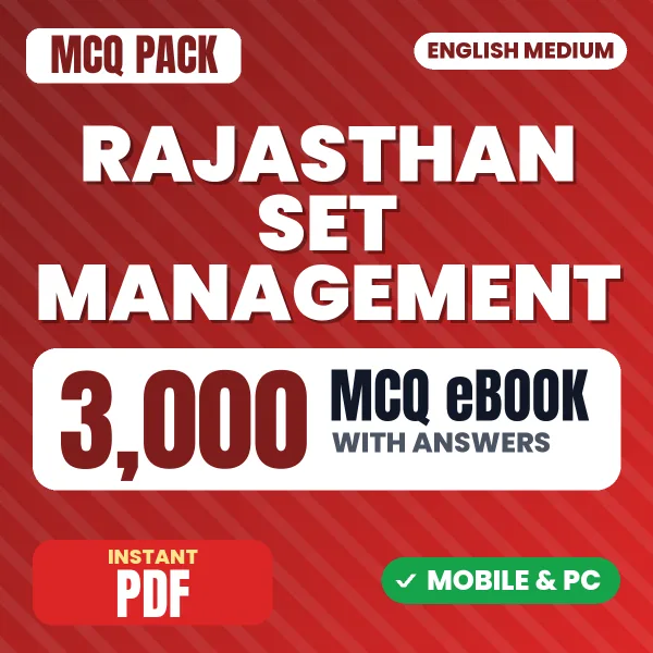 Rajasthan SET (Management) Exam – 3000 MCQ eBook with Answers | English Medium PDF Download