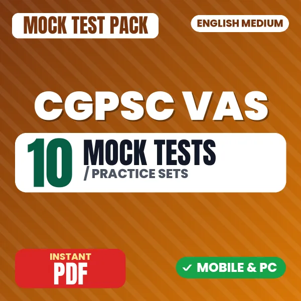 CGPSC Veterinary Assistant Surgeon Exam – 10 Mock Tests / Practice Sets | English Medium PDF Download