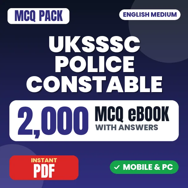 Uttarakhand Police Constable Exam – 2000 MCQ eBook with Answers | English Medium PDF Download