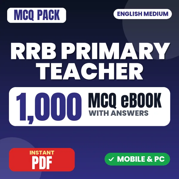 RRB Primary Teacher Exam – 1000 MCQ eBook with Answers | English Medium PDF Download