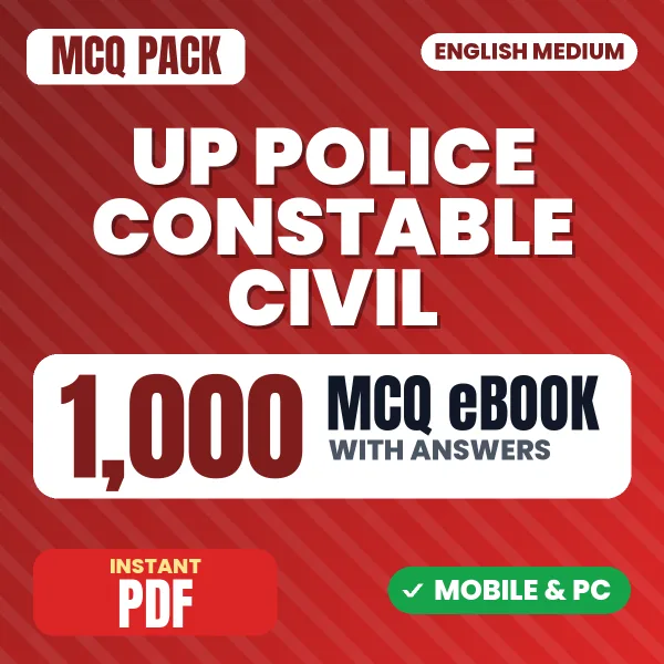 UP Police Constable (Civil) Exam – 1000 MCQ eBook with Answers | English Medium PDF Download