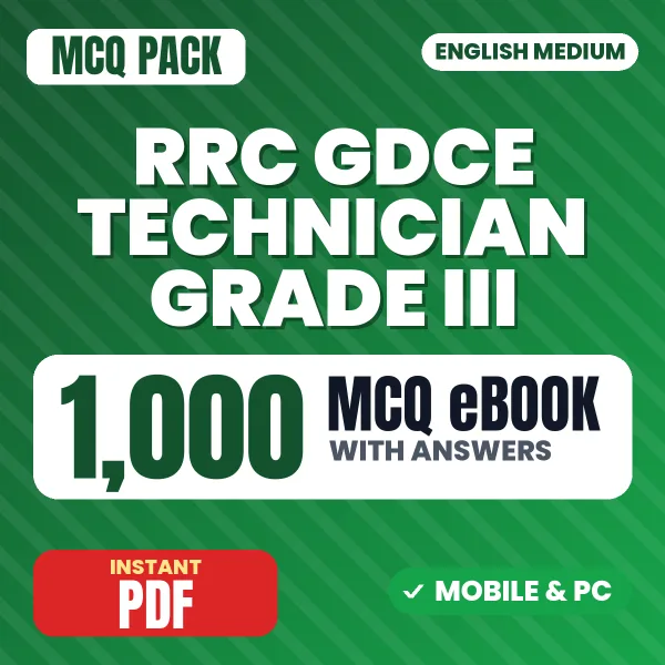 RRC GDCE Technician Grade III Exam – 1000 MCQ eBook with Answers | English Medium PDF Download