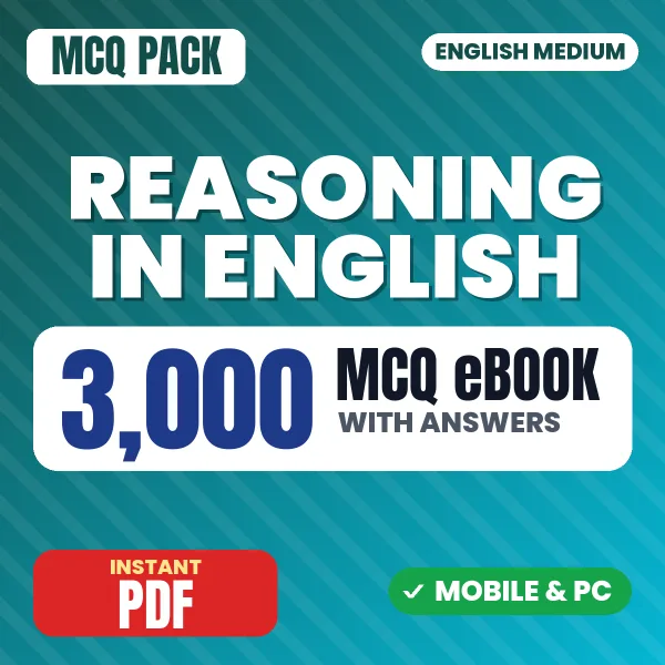 Reasoning – 3000 MCQ eBook with Answers | English Medium PDF Download
