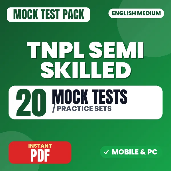 TNPL Semi Skilled Exam – 20 Mock Tests / Practice Sets | English Medium PDF Download