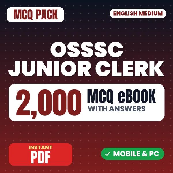 OSSSC Junior Clerk Paper-II Exam – 2000 MCQ eBook with Answers | English Medium PDF Download
