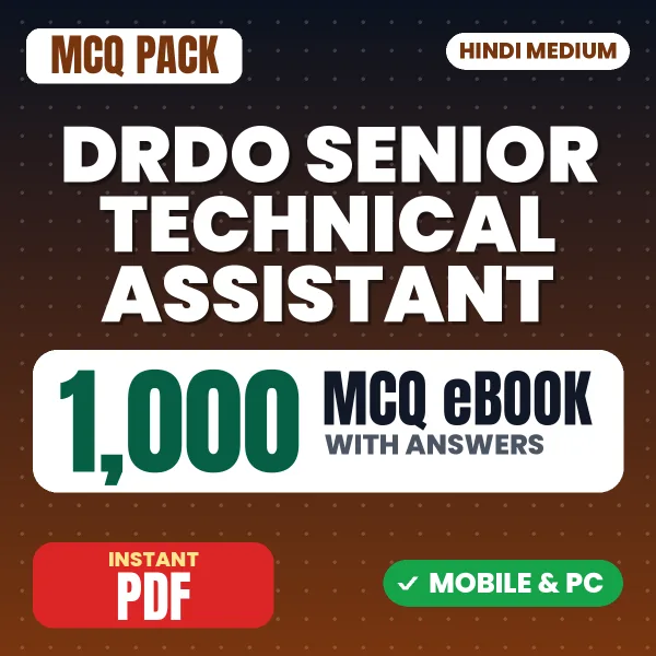 DRDO CEPTAM Senior Technical Assistant (Chemical) Exam Tier 1 – 1000 MCQ eBook with Answers | Hindi Medium PDF Download