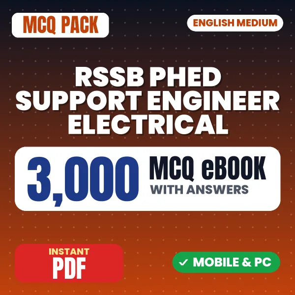 RSSB PHED Support Engineer (Electrical) Exam – 3000 MCQ eBook with Answers | English Medium PDF Download