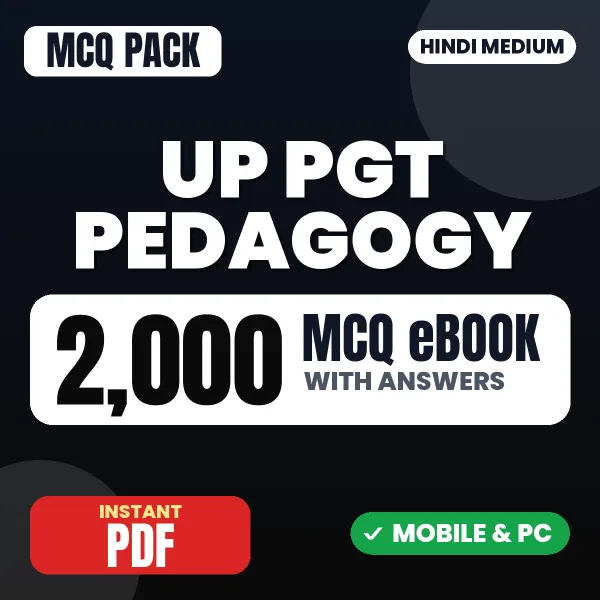 UP PGT Pedagogy Exam – 2000 MCQ eBook with Answers | Hindi Medium PDF Download