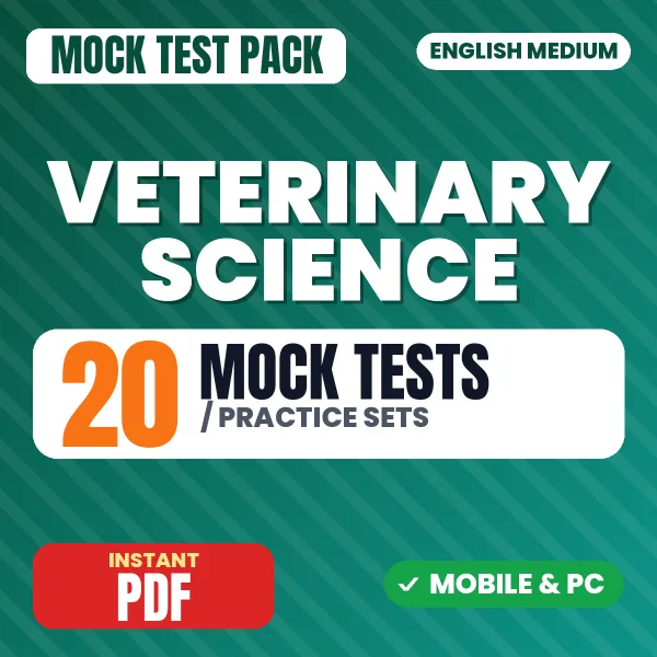 Veterinary Science Exam – 20 Mock Tests / Practice Sets | English Medium PDF Download