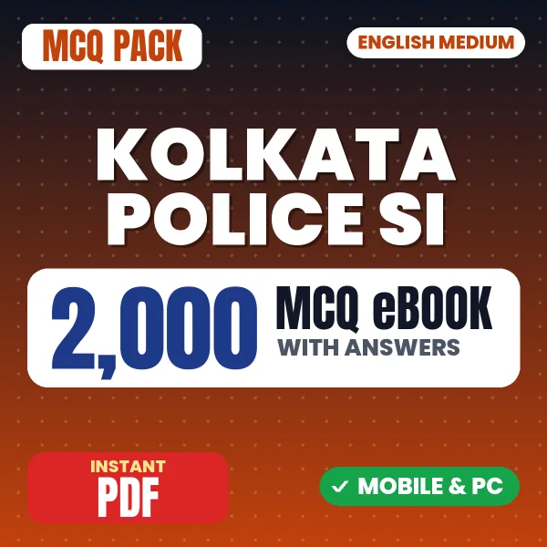 Kolkata Police SI Prelims Exam – 2000 MCQ eBook with Answers | English Medium PDF Download
