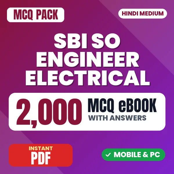 SBI SO Engineer Electrical Exam – 2000 MCQ eBook with Answers | Hindi Medium PDF Download