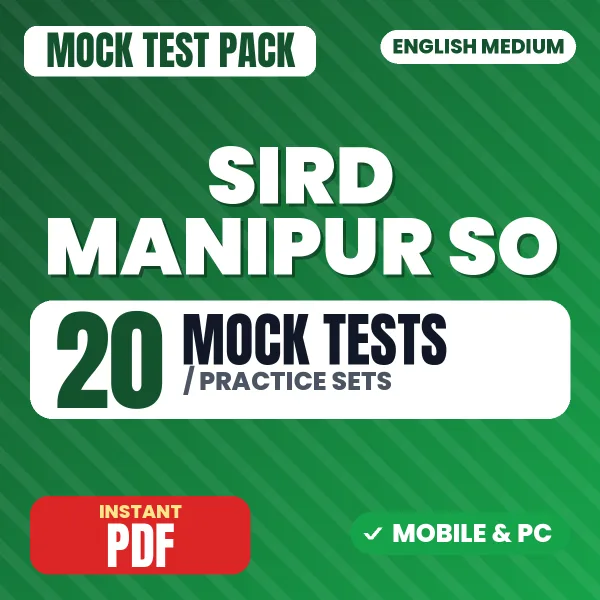 SIRD Manipur Section Officer Exam (OA-Cum-Computer Operator, LDC) – 20 Mock Tests / Practice Sets | English Medium PDF Download