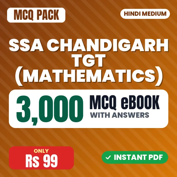 SSA Chandigarh TGT (Mathematics) Exam – 3000 MCQ eBook with Answers | Hindi Medium PDF Download