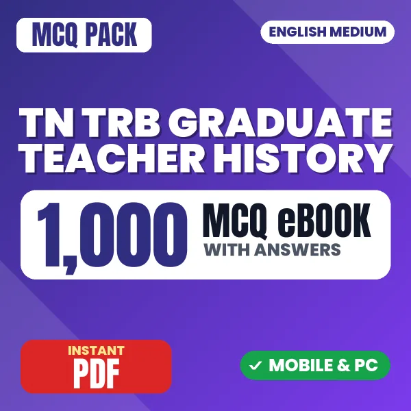TN TRB Graduate Teacher History Exam – 1000 MCQ eBook with Answers | English Medium PDF Download