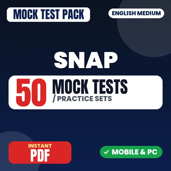 SNAP Entrance Exam – 50 Mock Tests / Practice Sets | English Medium PDF Download