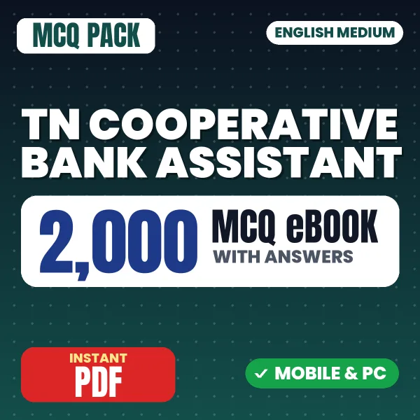 TN Cooperative Bank Assistant Exam – 2000 MCQ eBook with Answers | English Medium PDF Download