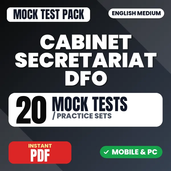 Cabinet Secretariat DFO (Paper 1) Exam – 20 Mock Tests / Practice Sets | English Medium PDF Download