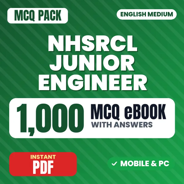 NHSRCL Junior Engineer (Civil/Track) Exam – 1000 MCQ eBook with Answers | English Medium PDF Download