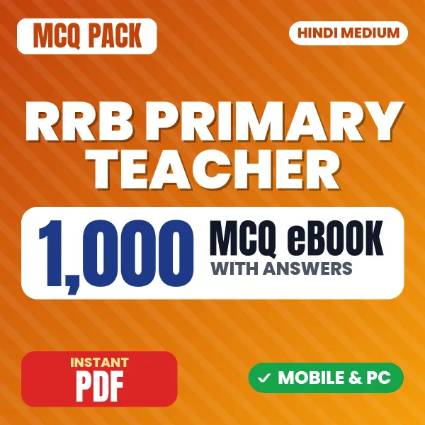 RRB Primary Teacher Exam – 1000 MCQ eBook with Answers | Hindi Medium PDF Download