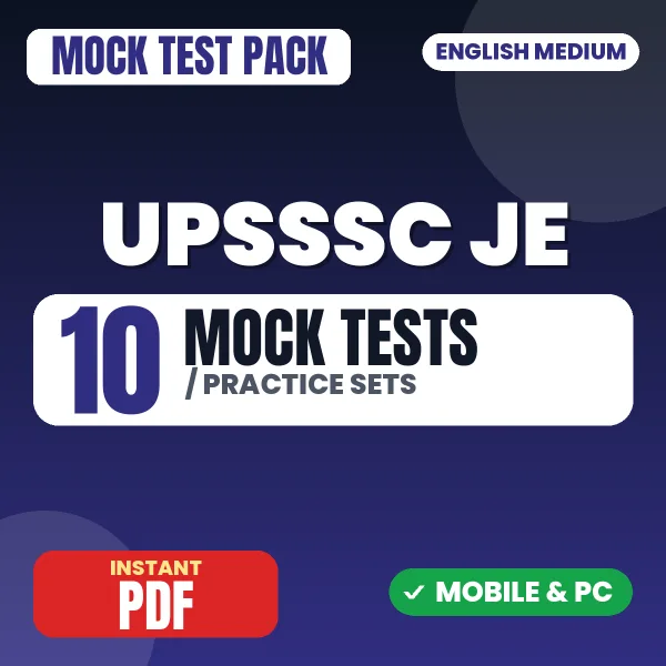 UPSSSC Junior Engineer (Agriculture) Exam – 10 Mock Tests / Practice Sets | English Medium PDF Download