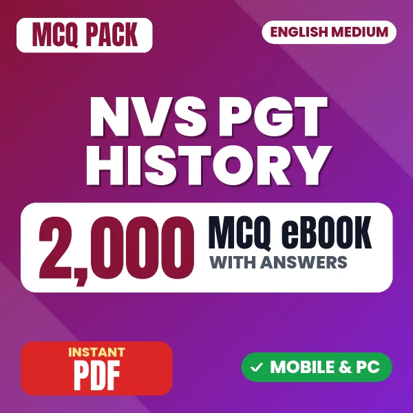 NVS PGT History Preliminary Exam Tier 1 – 2000 MCQ eBook with Answers | English Medium PDF Download