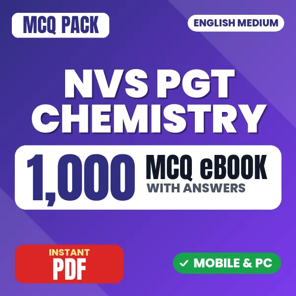 NVS PGT Chemistry Tier-1 Preliminary Exam – 1000 MCQ eBook with Answers | English Medium PDF Download