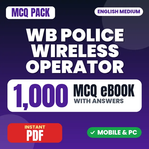 WB Police Wireless Operator Prelims Exam – 1000 MCQ eBook with Answers | English Medium PDF Download
