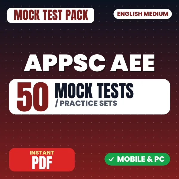 APPSC AEE (Paper-I) Exam – 50 Mock Tests / Practice Sets | English Medium PDF Download