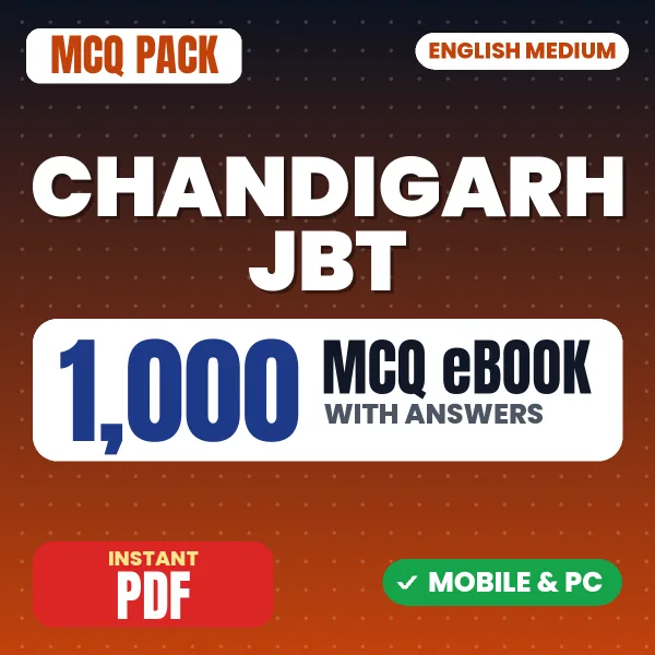 Chandigarh JBT Exam – 1000 MCQ eBook with Answers | English Medium PDF Download