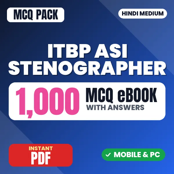 ITBP ASI Stenographer Exam – 1000 MCQ eBook with Answers | Hindi Medium PDF Download