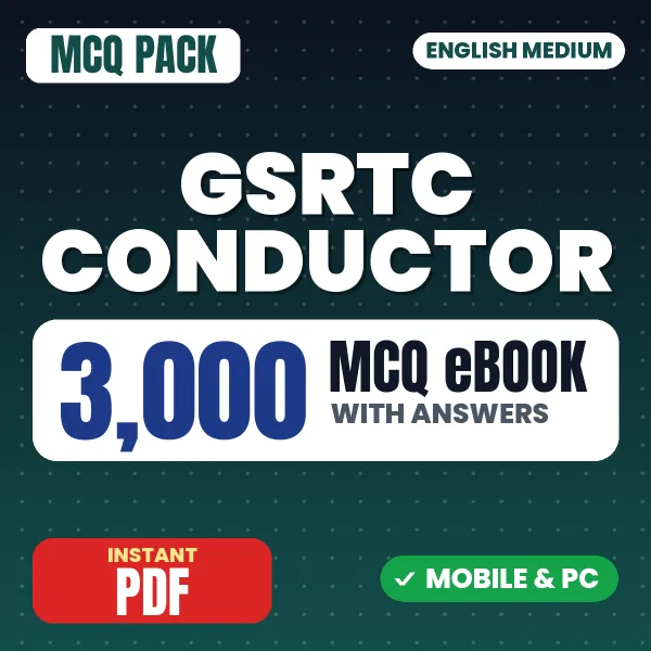 GSRTC Conductor Exam – 3000 MCQ eBook with Answers | English Medium PDF Download