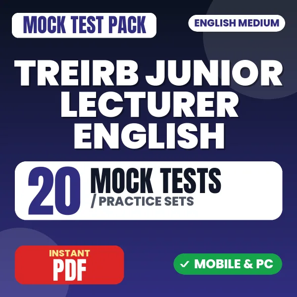 TREIRB Junior Lecturer English (Paper-I) Exam – 20 Mock Tests / Practice Sets | English Medium PDF Download