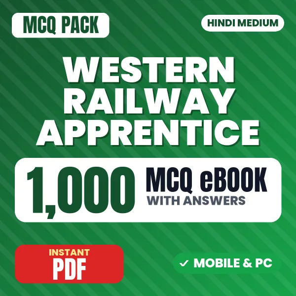 RRC Western Railway Apprentice Exam – 1000 MCQ eBook with Answers | Hindi Medium PDF Download