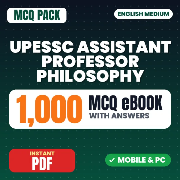 UPESSC Assistant Professor (Philosophy) Exam – 1000 MCQ eBook with Answers | English Medium PDF Download