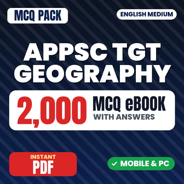 APPSC TGT Paper-1 Geography Exam – 2000 MCQ eBook with Answers | English Medium PDF Download