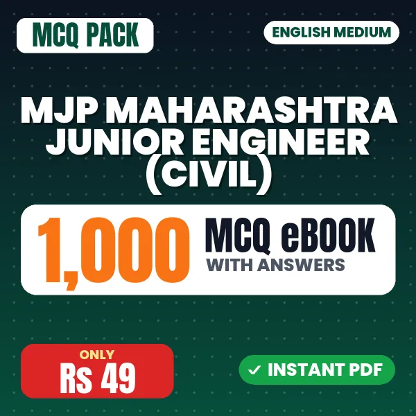 MJP Maharashtra Junior Engineer (Civil) Exam – 1000 MCQ eBook with Answers | English Medium PDF Download