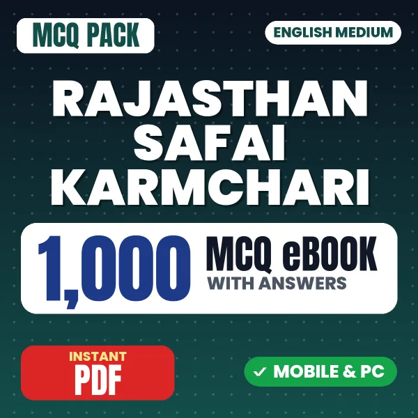Rajasthan Safai Karmchari Exam – 1000 MCQ eBook with Answers | English Medium PDF Download