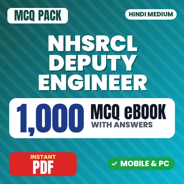 NHSRCL Deputy Engineer (Civil/Track) Exam – 1000 MCQ eBook with Answers | Hindi Medium PDF Download