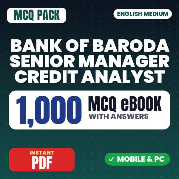 Bank of Baroda SO (Senior Manager Credit Analyst) Exam – 1000 MCQ eBook with Answers | English Medium PDF Download