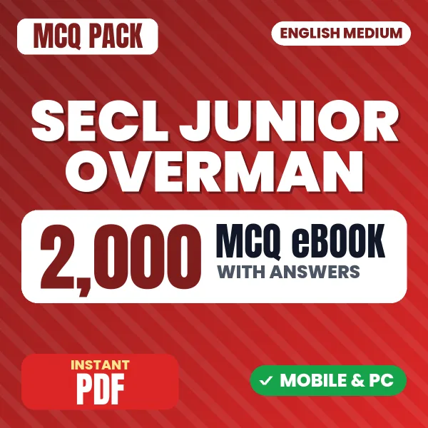 SECL Junior Overman Exam – 2000 MCQ eBook with Answers | English Medium PDF Download