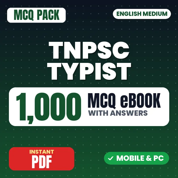 TNPSC Typist Exam PART B – 1000 MCQ eBook with Answers | English Medium PDF Download