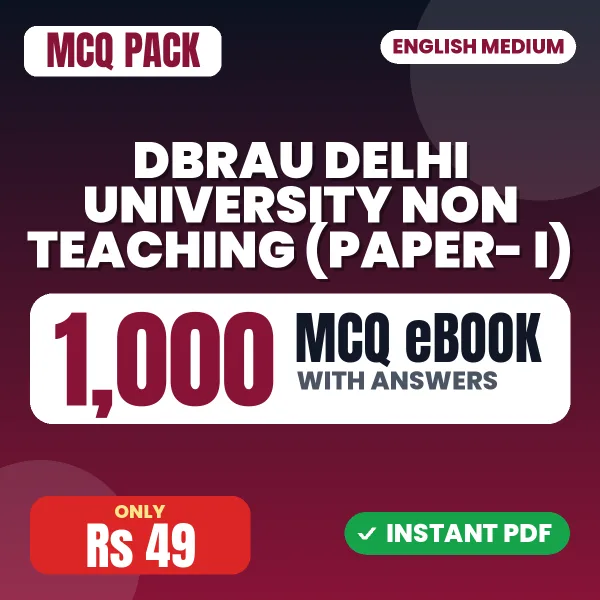 DBRAU Delhi University Non Teaching (Paper- I) Exam – 1000 MCQ eBook with Answers | English Medium PDF Download