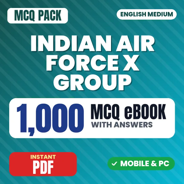 Indian Air Force X Group Exam – 1000 MCQ eBook with Answers | English Medium PDF Download