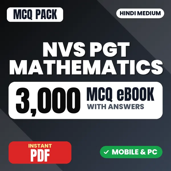 NVS PGT Mathematics Preliminary Exam Tier 1 – 3000 MCQ eBook with Answers | Hindi Medium PDF Download