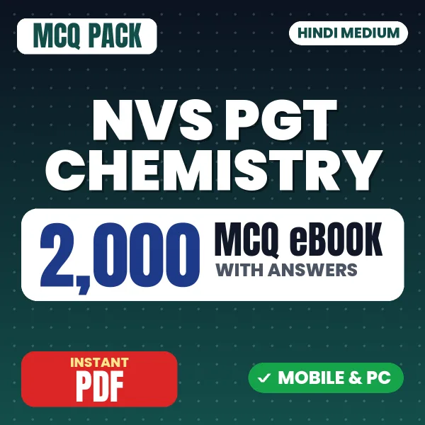 NVS PGT Chemistry Tier-1 Preliminary Exam – 2000 MCQ eBook with Answers | Hindi Medium PDF Download