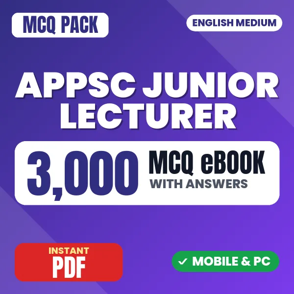 APPSC Junior Lecturer Paper-1 Exam – 3000 MCQ eBook with Answers | English Medium PDF Download