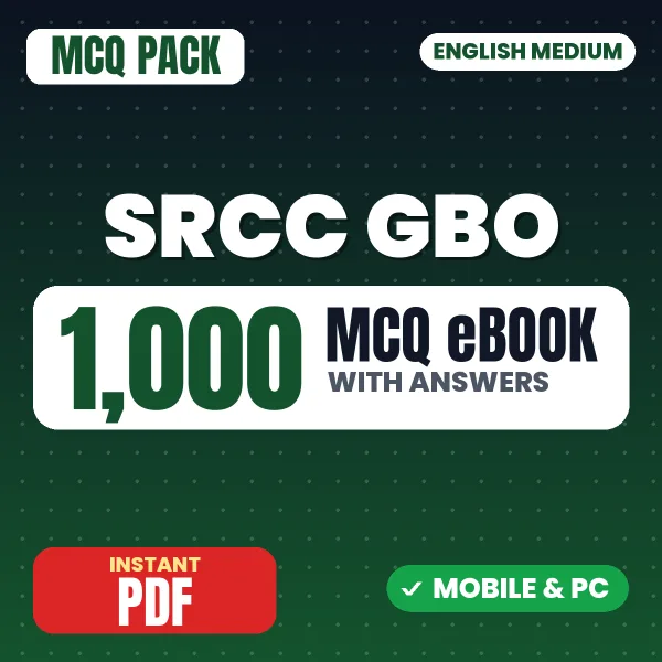 SRCC GBO Exam – 1000 MCQ eBook with Answers | English Medium PDF Download